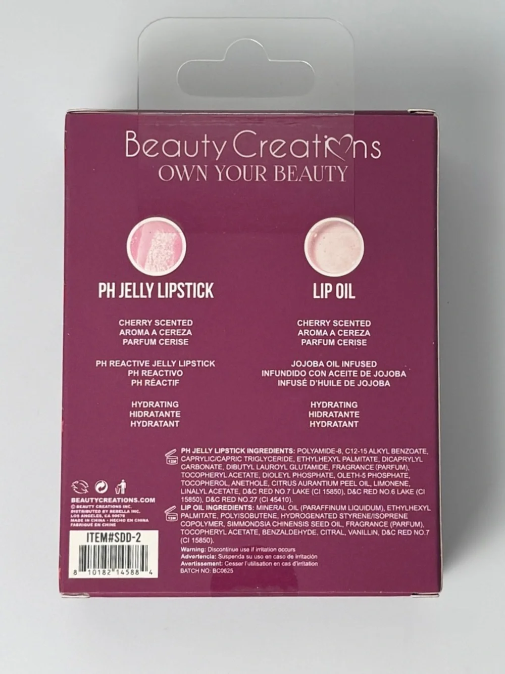 Beauty Creations Sweet Drip Duo cherry Lipstick & Lip Oil - Pink - Picture 2 of 2